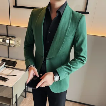 Naujos vestuvinės švarko striukės vyrams Drabužiai Mada One Button Slim Fit Casual Suit Paltai Verslo oficialus drabužis plius dydis 4XL-M