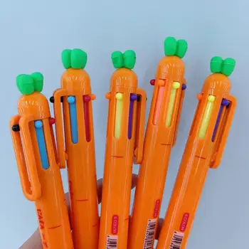 Rašymo rašiklis Kūrybinis morkų formos tušinukas 6 spalvotas ištraukiamas raštinės reikmenų rašiklis mokyklos žymeklio rašymo rašikliui