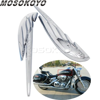 2vnt/Pora Chrome motociklų dujų bako emblema lipdukas Alyvos degalų bako ženklelis Lipdukų apsaugos aptakas Honda VTX 1300 VTX1300