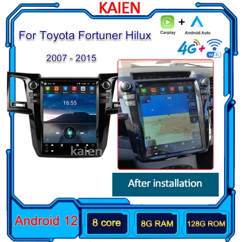 KAIEN skirta Toyota Fortuner Hilux 2007-2015 Automobilių radijas Android 12 Auto Navigation GPS stereo video grotuvas DVD Multimedia 4G WiFi
