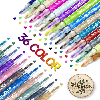 Akrilinių dažų žymeklių rašikliai 36 spalvų aukščiausios kokybės vandeniui atsparus nuolatinių dažų meno žymeklių rašiklis, skirtas roko tapybai, 