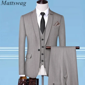 Mattswag Luxury Slim Fit Elegantiškas Terno Man vestuvinis švarkas Kostiumai Striukės Dizainerio kostiumas vyrams Laisvalaikio verslo banketų drabužiai
